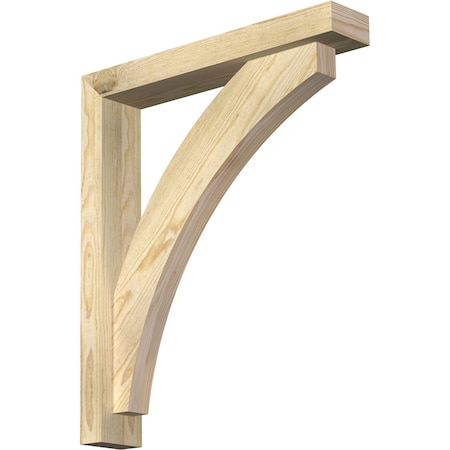 Thorton Block Rough Sawn Bracket W/ Offset Brace, Douglas Fir, 4W X 22D X 26H